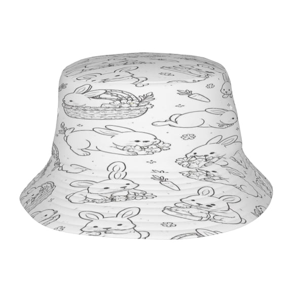 Easter Bunny Fisherman's Hat Lightweight and Breathable Sun Hat Suitable for Both Men and Women