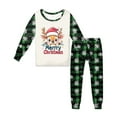 thumbnail image 4 of Gubotare Kids Christmas Pajamas Plaid Kids Unisex Girls & Boys Soft Comfy Sleepwear Pajamas 2pcs Set Size 2t 3t (Green,2-3 Years), 4 of 5
