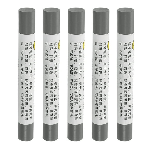 Crayones de reparación de muebles, barra de relleno de cera, 5 marcadores de retoque, gris titanio