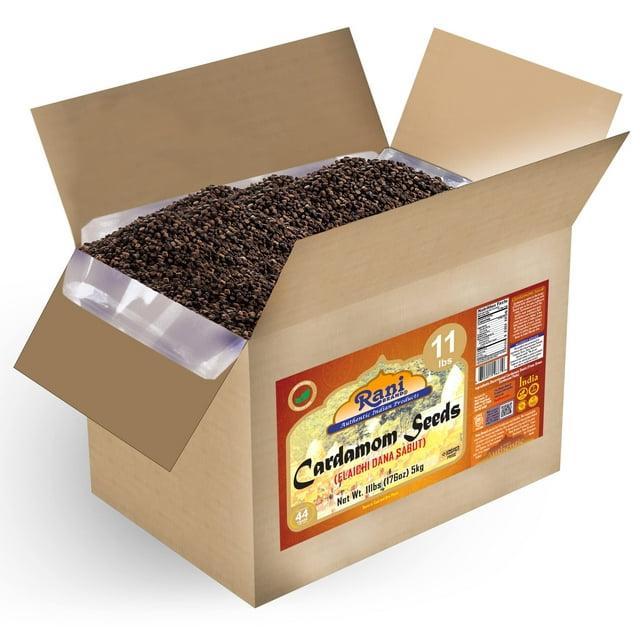 Rani Cardamom (Elachi) Decorticated Seeds Indian Spice 176oz (11lbs) 5kg Bulk Box ~ All Natural | Vegan | Gluten Friendly | NON-GMO | Kosher | Indian Origin