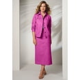 thumbnail image 2 of Jessica London Women's Plus Size Classic Cotton Denim Midi Skirt Pockets Long Jean Skirt, 2 of 3