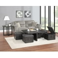 thumbnail image 2 of Moseberg Gray Oak Wood Coffee Table with Storage Stools and End Table Set, 2 of 5