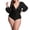 00 # Black, variant on REORIAFEE Womens Bathing Suits One Piece Beach Vacation Tankini Long Sleeve Loose Oversized High Bikini Set One Piece Swimsuit Black XXL