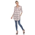 thumbnail image 2 of White Mark Women's Windowpane Plaid Tunic Top, 2 of 5