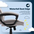 thumbnail image 5 of Maklaine Executive Office Chair Padded Armrest Taupe Velvet Fabric, 5 of 10
