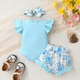 thumbnail image 3 of MAMAMI Toddler Baby Girls Romper Floral Shorts Set Summer Outfit Sets for Girls 0-24M, 3 of 8