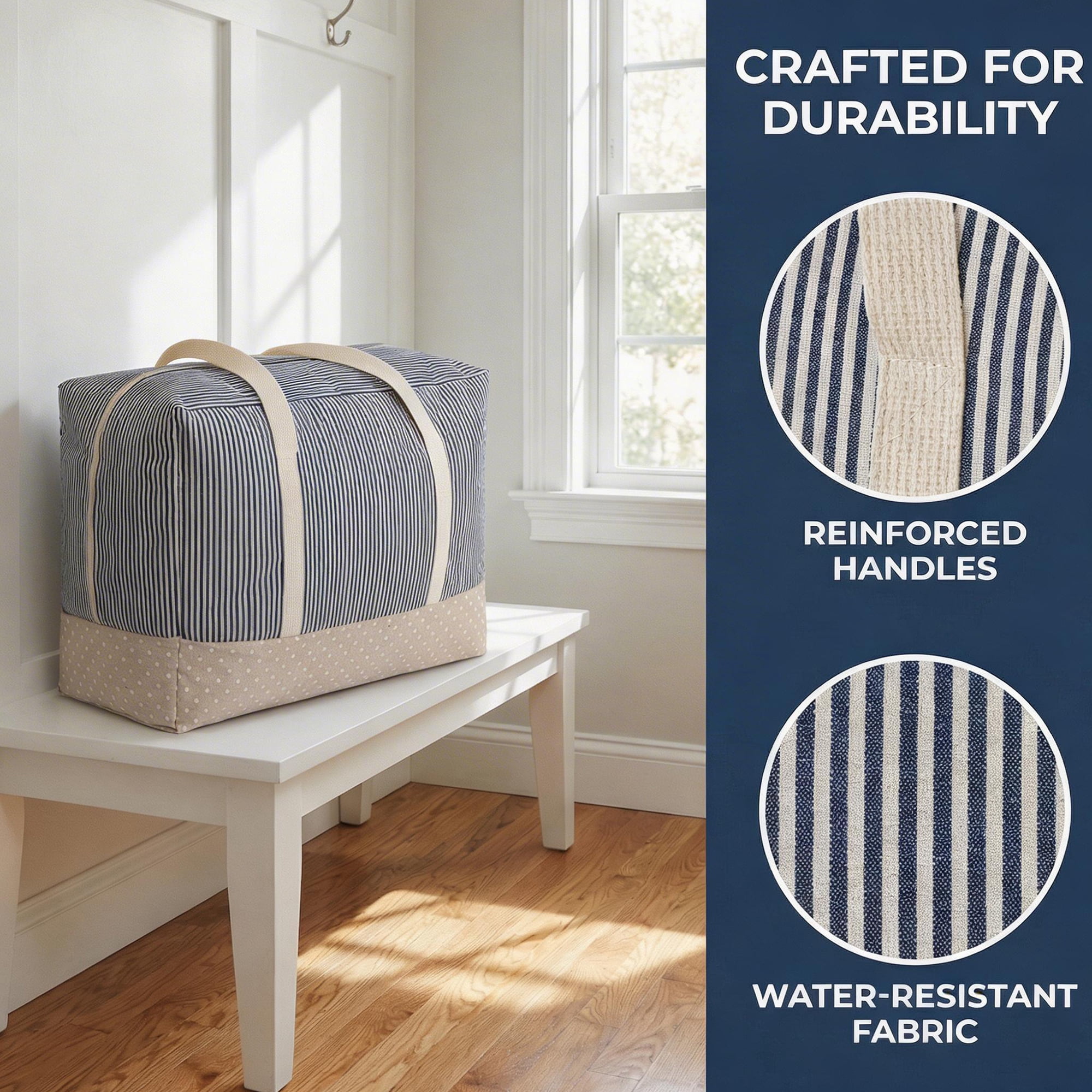 Unique Bargains Clothes Storage Bag for Closet Organizer Blue 22.8"x15.7"x11.8"