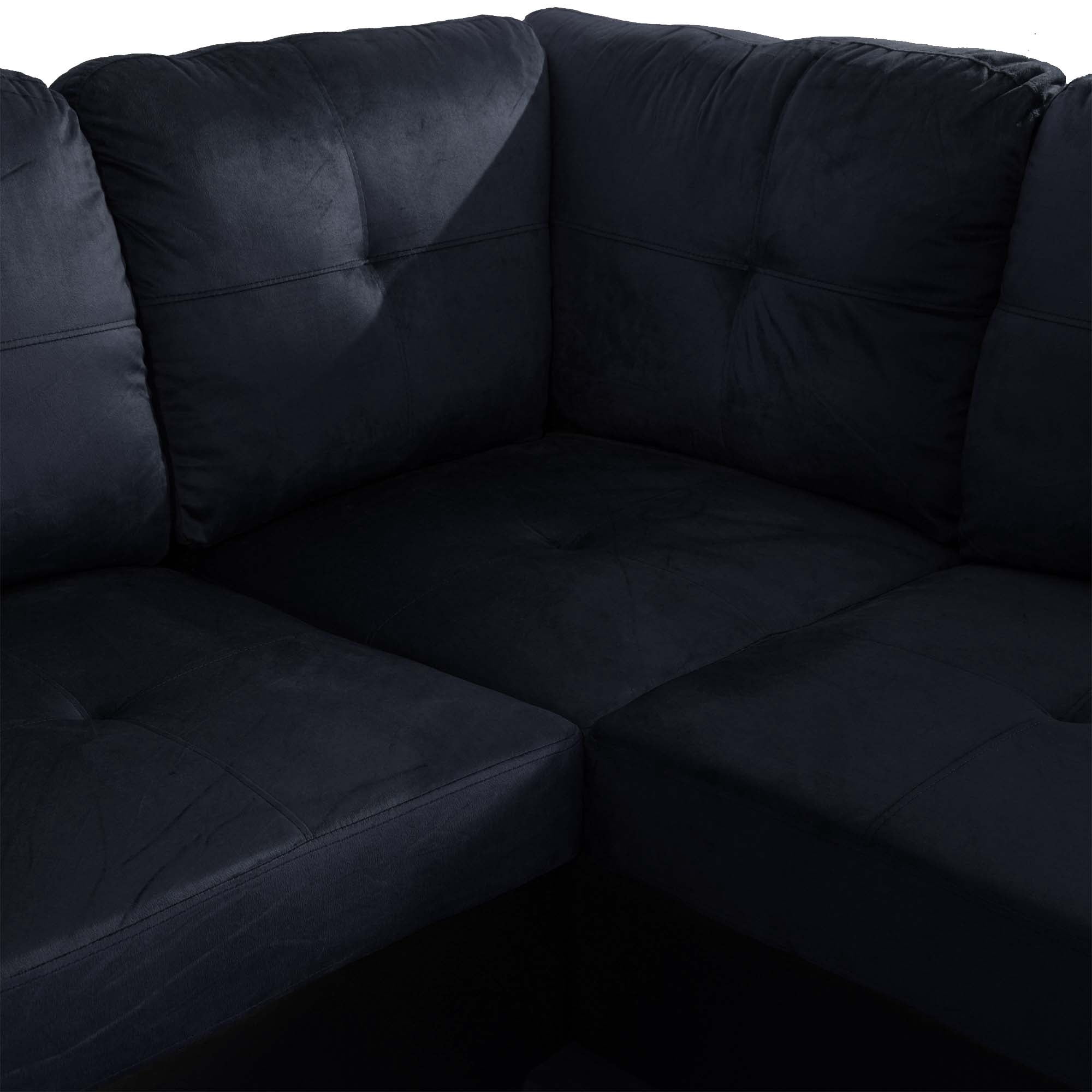 Aukfa Sectional Sofa, 3 Piece Living Room Couch with Storage Ottoman, Right Facing Chaise, Dark Blue
