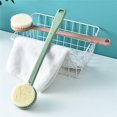 thumbnail image 4 of Ounissouiy Cepillo de baño Mango largo Patas de plástico Ducha exfoliante Cepillos de fregado de doble cara Baño Spa Cuidado de limpieza Blanco Juegos de accesorios de baño Rosado Ounissouiy HA063304-04B, 4 of 6