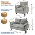 thumbnail image 4 of Pingliang Home 2 Pieces Furniture Set, 57" Loveseat and 35" Accent Chair, 1-Seater Single Armchair and 2-Seater Small Sofa Couch with Side Pockets for Dorm,Living Room,Apartment,Office,Studio, 4 of 5