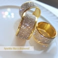 thumbnail image 4 of Juego de 6 servilleteros dorados con diamantes plateados, servilletero navideño para cenar, Acción de Gracias, boda, soporte de tela brillante completo, 4 of 5