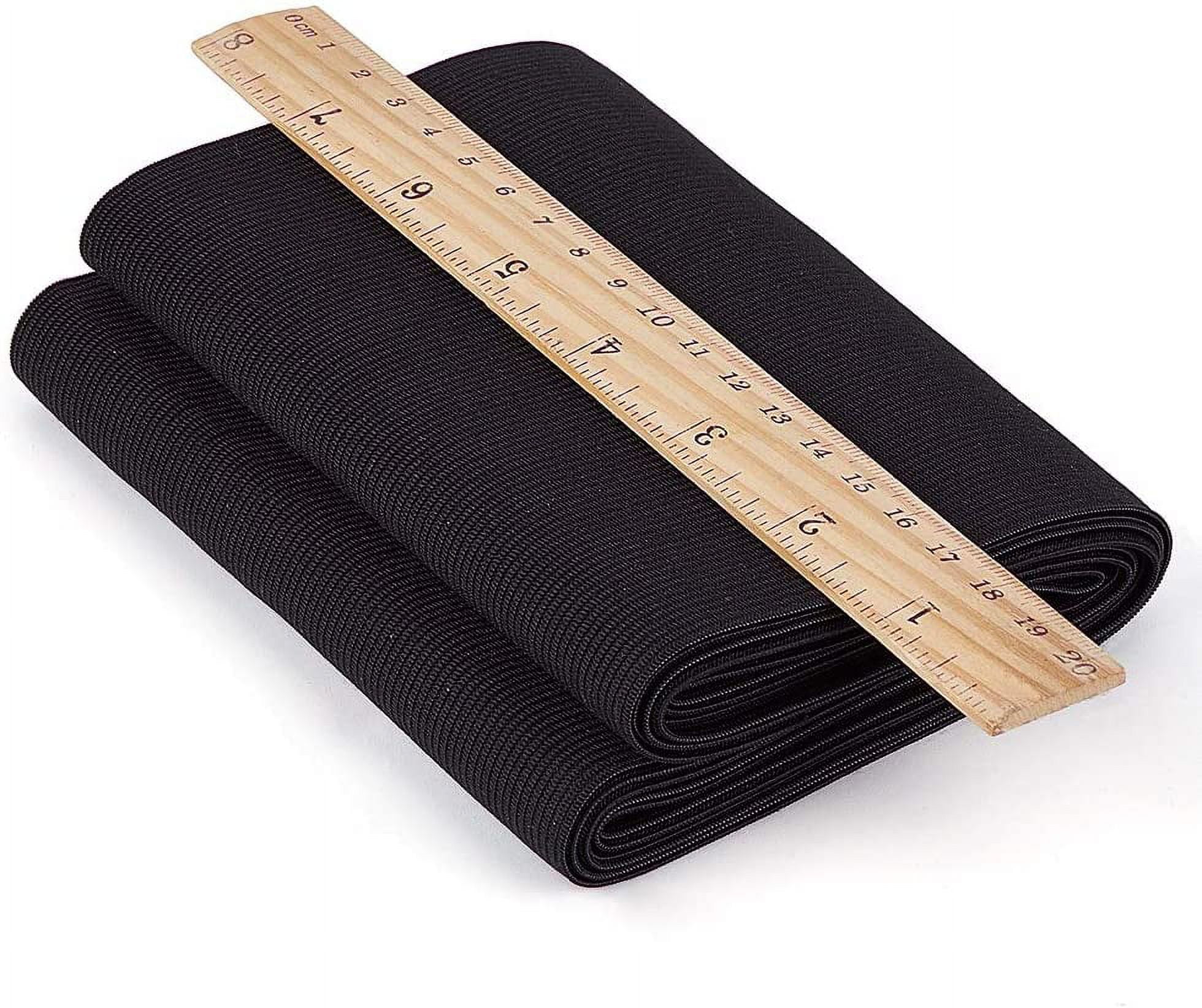 Beadthoven Flat Knitting Elastic Bands Kit - 6 Rolls (78ft Total) 1", 1.5", 2" Wide With Needles & Pins