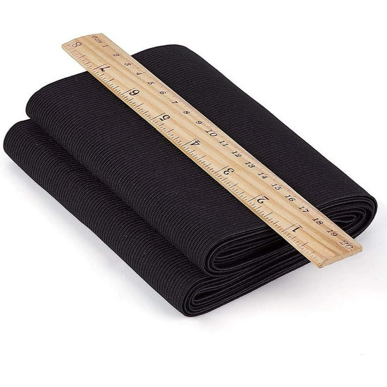 3.3 Yard 3m 6 Inch Wide Flat Elastic Band Black Heavy Stretch Knit