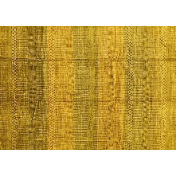 Ahgly Company Indoor Rectangle Abstract Yellow Contemporary Area Rugs, 6' x 9'