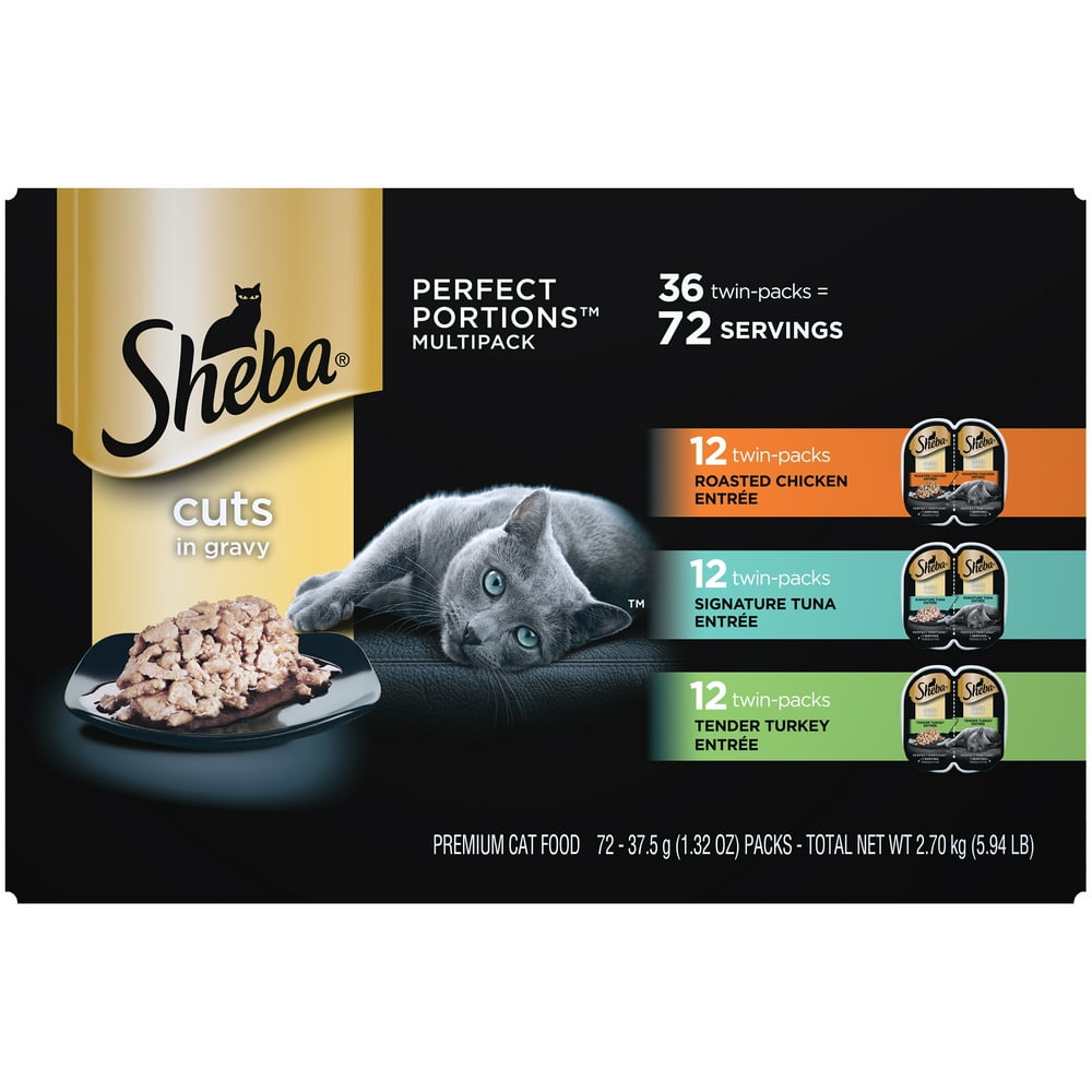 SHEBA Wet Cat Food Cuts in Gravy Variety Pack, Roasted Chicken