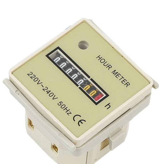 YIGSECU Hour Meter Timers Counter 220V-240V 50Hz Operating Hours Counter Gauge for Industrial/Machinery/Vehicles Air Conditionin
