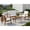 Off-White, variant on Kadyn 4-Piece Acacia Wood Outdoor Patio Furniture Set with Turquoise & Gray Cushions – Loveseat, 2 Chairs, and Coffee Table for Garden, Poolside, or Balcony