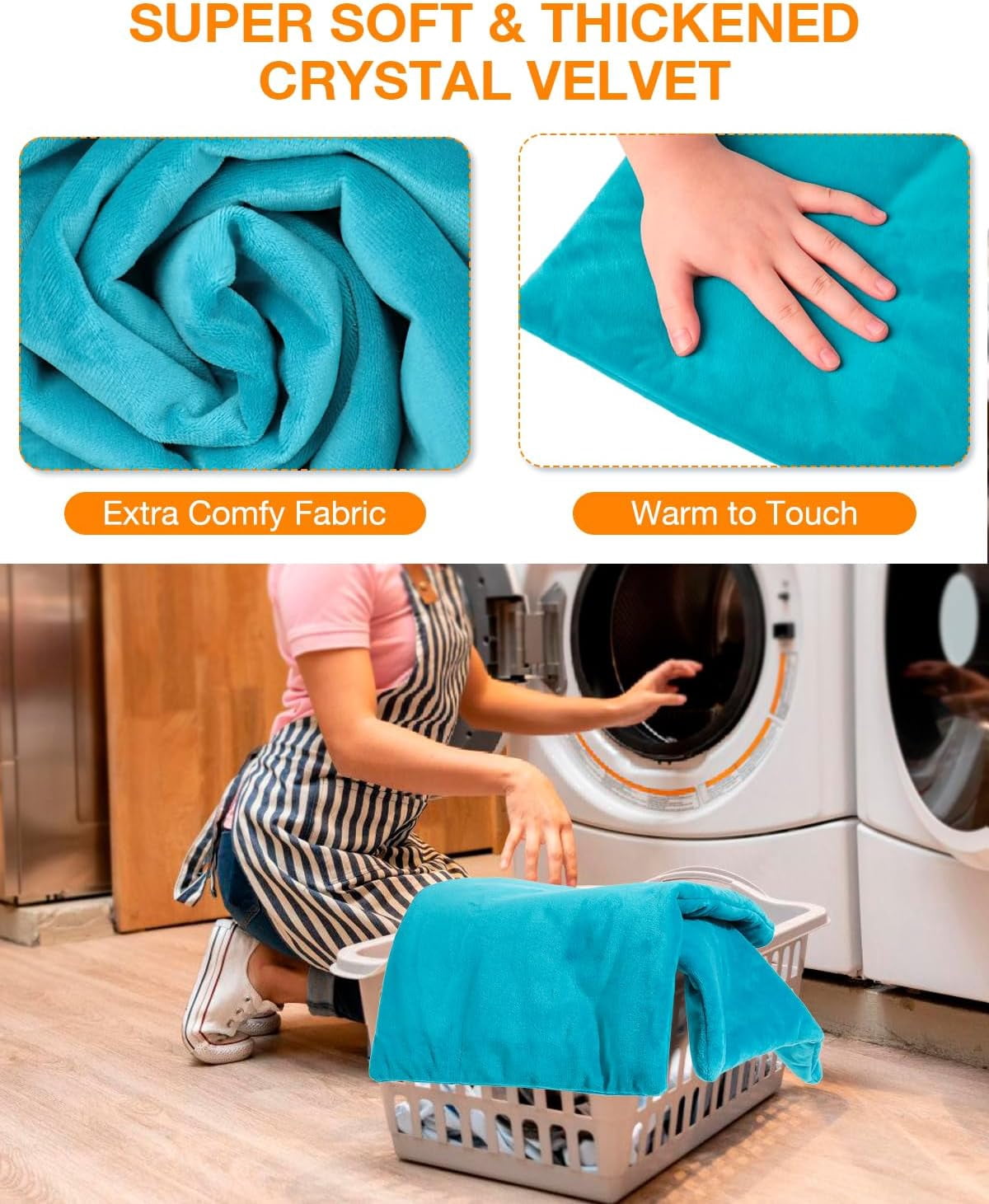Outdoor Pet Heating Pad for Dogs & Cats, Extremely Waterproof Heated Cat Bed with Built-in Thermostat, Heated Bed Blanket for Outside Animals Puppy Feral Stray Cat (Lake Blue, 35.4"x23.6")