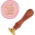 thumbnail image 1 of 1PC Brass Sealing Wax Seal Stamp Removable Wood Handle Word Made with Love Pattern 25mm, 1 of 5
