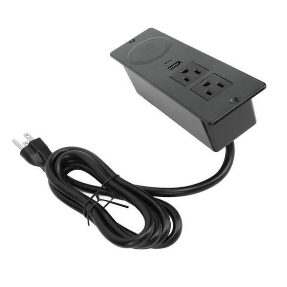 Desktop Outlet, Recessed Power Strip US Plug 125V 15A Flame Retardant Shell for Furniture Installation for Mall Store Black,White