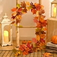 thumbnail image 4 of Bootesun Fall Leaves Garland for Mantel Decors, 6FT Fall Garland with Light, Lighted Autumn Garlands with Faux Pumpkins, Thanksgiving Table Centerpiece, Fall Decorations for Home Porch Fireplace, 4 of 13