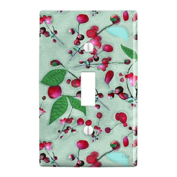 Wild Cherry Blossoms Pattern Plastic Wall Decor Toggle Light Switch Plate Cover
