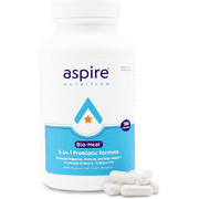 Aspire Nutrition 5-in-1 Bio-Heal Probiotic for Kids, Men & Women - Best Supplement for Brain Function, Gut Health & Constipation - Shelf Stable & Fortified with Vitamin, Mineral & Prebiotic - Capsule