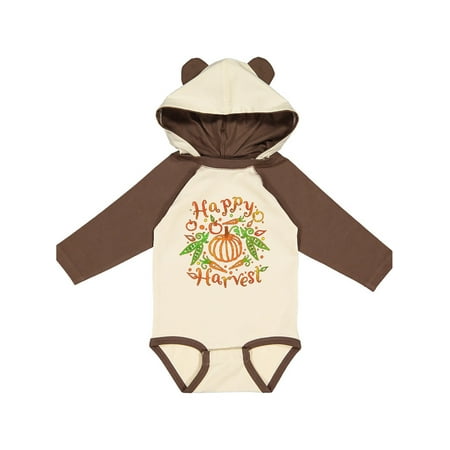 

Inktastic Happy Harvest Pumpkin and Vegetables in Orange and Green Gift Baby Boy or Baby Girl Long Sleeve Bodysuit