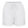 thumbnail image 2 of Patlollav Womens Plus Size Women Pants Elastic Waist Tie Cotton And Linen Casual Shorts Wide Leg Pants, 2 of 6