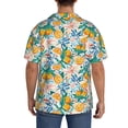 thumbnail image 3 of Lsque Colorful Fruits print Men's Cuban Collar Short Sleeve Shirt Summer Beachwear Casual Button Down Fashionable Vacation Leisure Shirt-4X-Large, 3 of 7