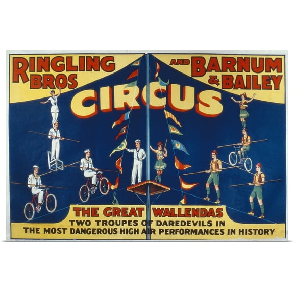 Great BIG Canvas | Rolled School American Poster Print entitled Poster advertising the 'Ringling Bros. and Barnum