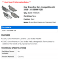 thumbnail image 2 of Rear Brake Pad Set - Compatible with 2008 - 2013 BMW 128i 2009 2010 2011 2012, 2 of 2