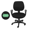 thumbnail image 5 of 2pcs  Rotating Armchair Slipcover Removable Stretch Computer Office Chair Cover Stretchy Seat Cover and Backrest Cover Set for Home Office (Black), 5 of 6
