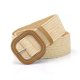 thumbnail image 1 of Cinturones de mujer para vestidos, banda elástica de paja de ratán con hebilla de madera, 1 of 5
