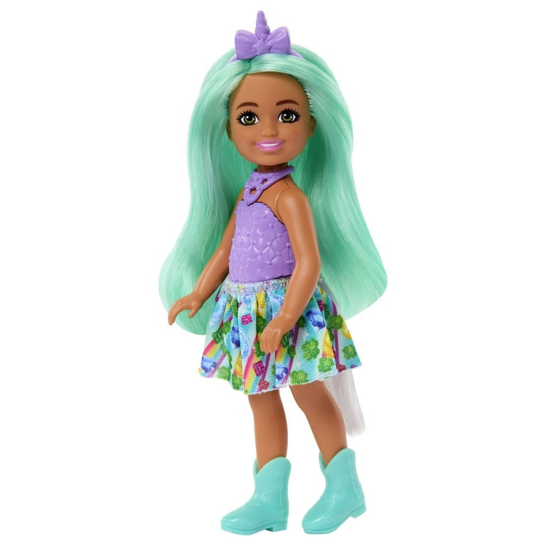 Unicorn inspired Chelsea Barbie Doll with Green Hair Unicorn Toys