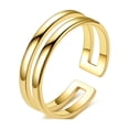 thumbnail image 3 of 16 piezas de anillos de oro gruesos ajustables para mujer Anillos de nudillos chapados en oro Anillos de apilamiento ajustables abiertos Anillos de dedo en forma de corazón Zefei Wu 9024735041405, 3 of 5