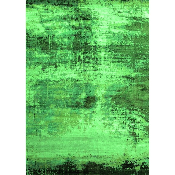 Ahgly Company Indoor Rectangle Oriental Green Industrial Area Rugs, 5' x 8'