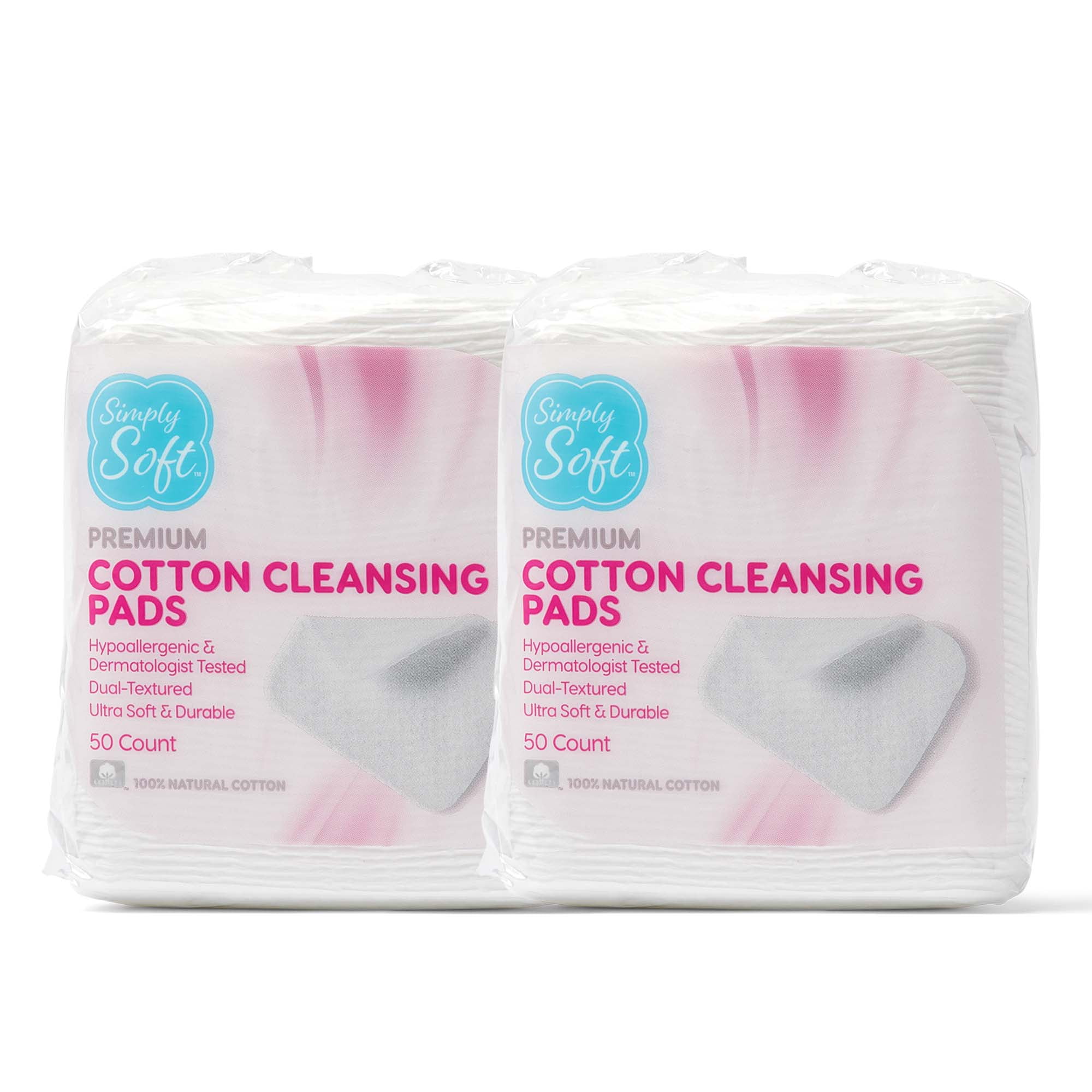 Simply Soft Premium Jumbo Cotton Cleansing Pads, 100 Pure Cotton