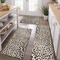 thumbnail image 2 of Black and Tan Leopard Print Kitchen Rugs Sets Of 3,Kitchen Runner Rugs Non Skid Washable,Decorative Kitchen Floor Mats for Kitchen,Sink,Laundry,17"x30"+ 17"x47" + 17"x59", 2 of 6