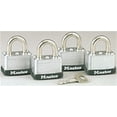 thumbnail image 3 of Master Lock 15/16" H x 13/16" W x 1-1/2" L Laminated Steel Warded Locking Padlock 4 pk Keyed Alike, 3 of 3
