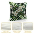 thumbnail image 4 of JEUXUS Short Plush Daisy Floral Green Checkered Pillowcase White, 4 of 5