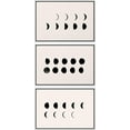 thumbnail image 2 of IDEA4WALL Framed Canvas Print Wall Art Set of 3 Noun Minimalist Lunar Phase Monochromatic Moon Illustration Wall Decor Black and White Prints Modern Art Contemporary Artwork - 24"x36"x3 White, 2 of 5