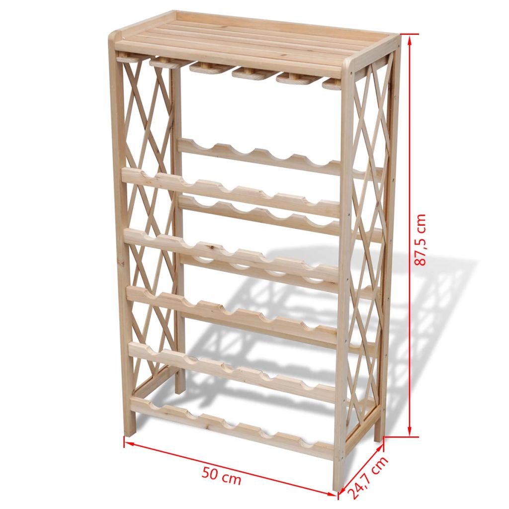 Kepooman Modern Standing Wine Storage Holder Organizer for 25 Bottles, Brown Kepooman Modern Standing Wine Storage Holder Organizer for 25 Bottles, Brown