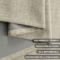 thumbnail image 4 of NANWEI Lino Cortinas Blackout con Aislamiento T&eacute;rmico, 100% Blackout y Ojal Superior Cortina para Rec&aacute;mara y Ventana de Sala, Capa Trasera de Revestimiento Gris, 2 Paneles, 106.6, 4 of 7