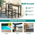 thumbnail image 4 of Costway Ensemble de 3 Pcs pour l'Extérieur, Table de Bar en Métal et Chaises, Ensemble de Salle à Manger de Patio avec Coussin, 4 of 7