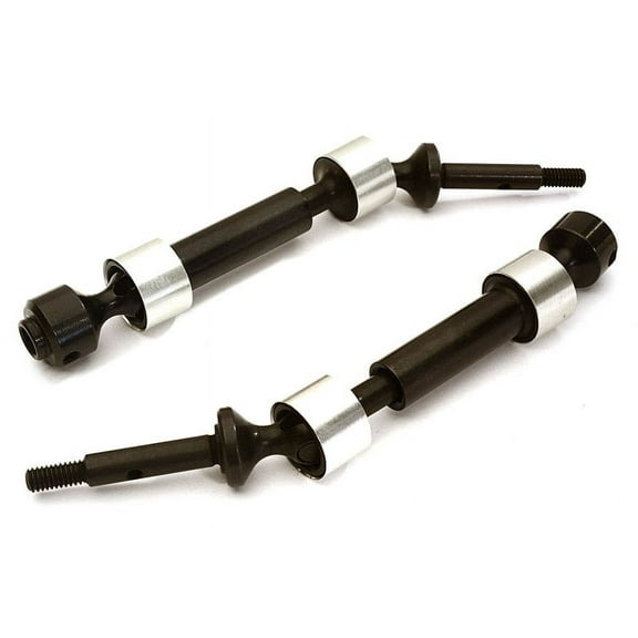 Integy RC Toy Model Hop-ups C28164SILVER HD Steel Rear Universal Drive Shaft (2) for Traxxas 1/10 Slash 2WD & Nitro Slash