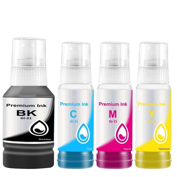 GI-21 Ink Bottles Compatible for Canon 21 ink bottles Canon PIXMA Megatank G3270 G3260 G3272 G6020 Priner G1 21 ink refill bottles 4 Pack