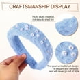 thumbnail image 6 of Unique Bargains Fluffy Fuzzy Headband Solid Color Hair Band for Women Faux Pearl Hair Bands Soft Fuzzy Hair Hoop Blue, 6 of 7