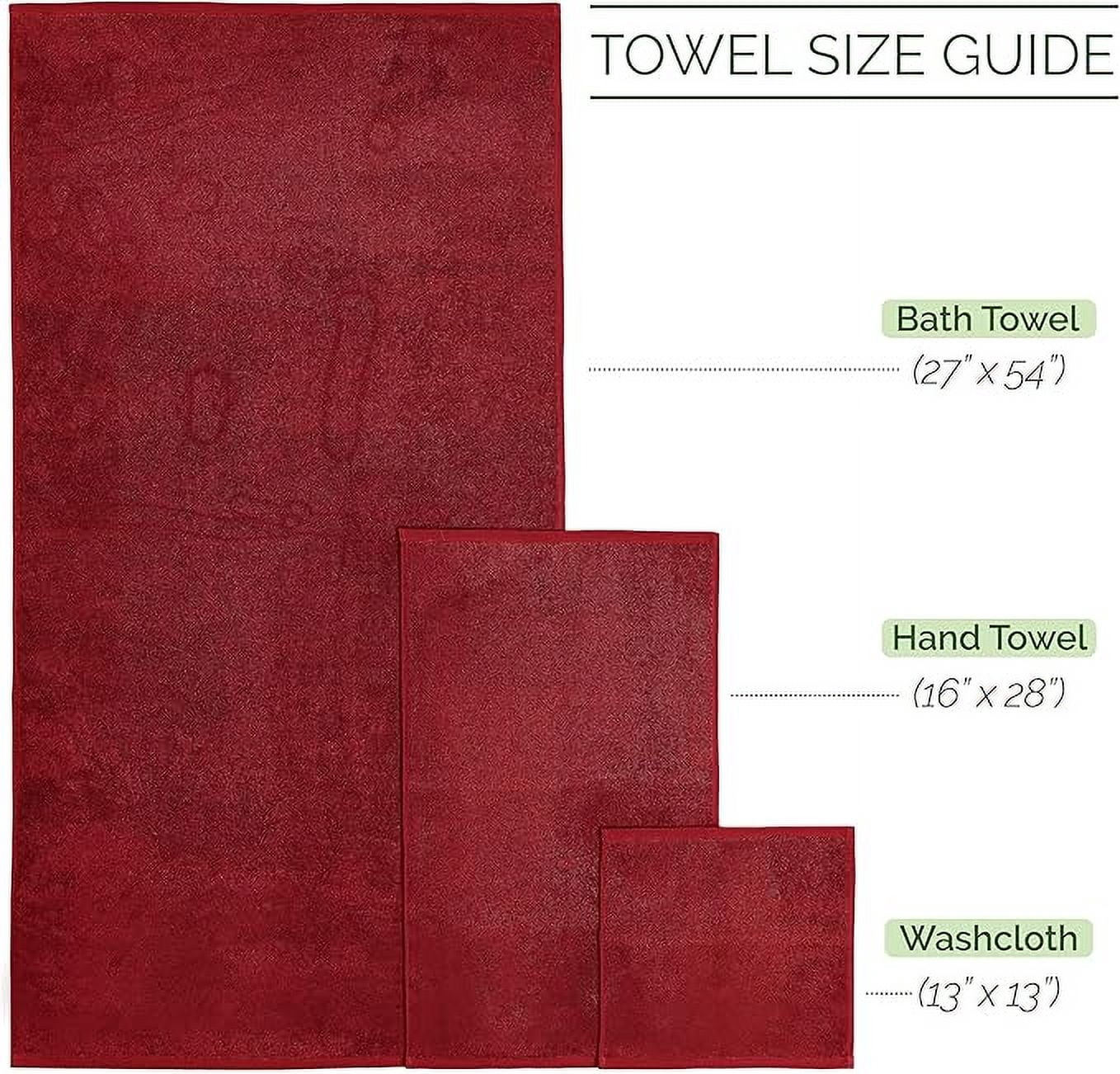 Elegant Comfort 6-Piece Towel Set - Three Line Popcorn Design, 100% Turkish Cotton, Soft and Absorbent, Quick-Drying, 2 Bath Towels, 2 Hand Towels, 2 Washcloths - Burgundy