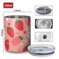 thumbnail image 4 of 12oz Coffee Tumblers Strawberry Plants Fruit Flower Heart Stainless Steel Vacuum Insulated Travel Tumbler Coffee Cups Mug with Lid and Straw with Cleaning Brush for Cold & Hot Drinks, 4 of 5